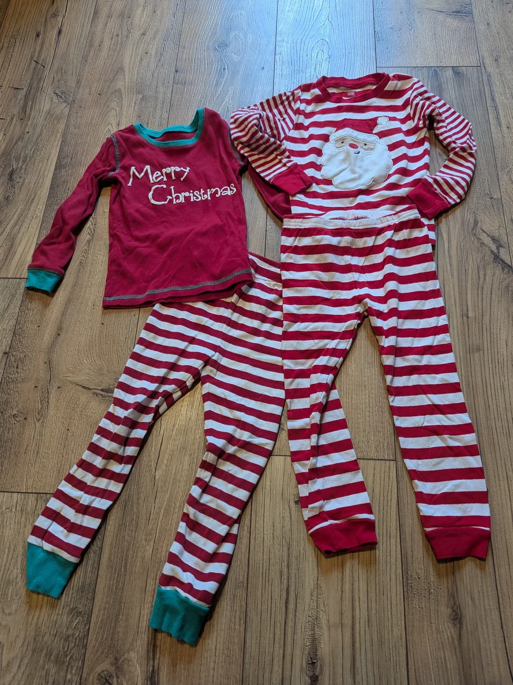 Carter's Red & White Striped Christmas Pajama Set with Merry Christmas Tee 4T